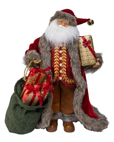 Kurt Adler 17in Jacqueline Kent Santa With Bag & Gifts In Multi