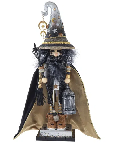 KURT ADLER KURT ADLER 18-INCH HOLLYWOOD NUTCRACKERS BLACK & GOLD WIZARD NUTCRACKER