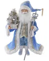 Kurt Adler 18-inch Kringles Blue & Platinum Santa In Blue