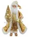 Kurt Adler 18-inch Ksa Kringle Standing Gold Santa With Tree In Gold