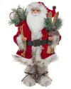 Kurt Adler 18-inch Ksa Kringles Rustic Santa With Skis In Red