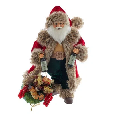 Kurt Adler 18" Kringles Vineyard Santa In Red