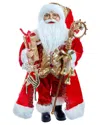 Kurt Adler 18 Standing Red & Gold Santa In Red