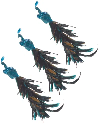 Kurt Adler 18in Feather Peacock With Clip Ornament In Multi