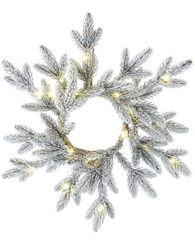 Kurt Adler 18in Flocked Pine Wreath In Metallic