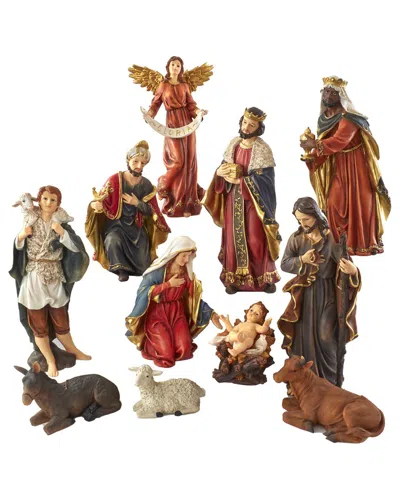 Kurt Adler 18in Nativity Tablepiece 11pc Set In Multi