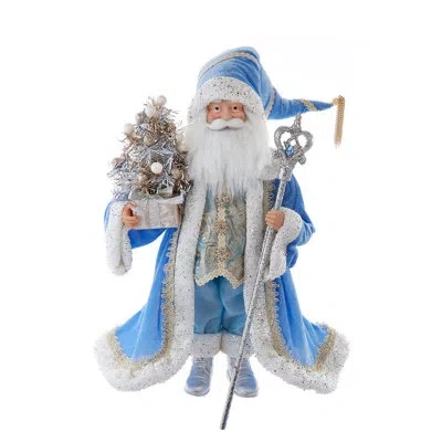 Kurt Adler 18-inch  Kringles Blue And Platinum Santa