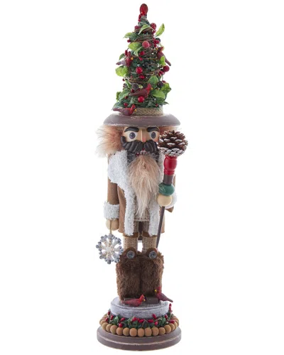 Kurt Adler 19-inch Hollywood Nutcrackers Battery Operated Led Birch Berries Nutcracker In Brown
