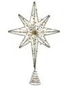 Kurt Adler 19.7-inch Battery Operated Led Lighted 8-point Gold Metal Star Tree Topper In Metallic