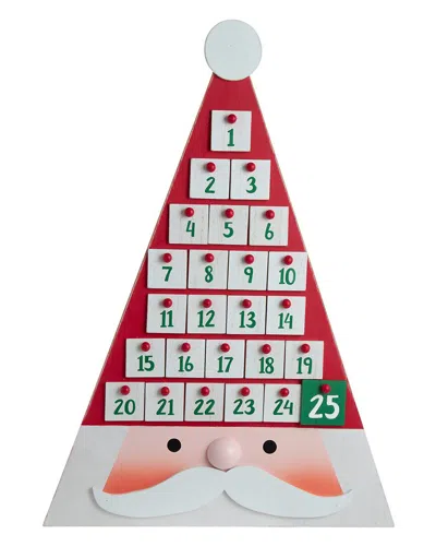 Kurt Adler 19.7in Triangle Santa Head Advent Calendar In Red