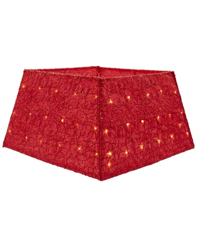 Kurt Adler 19in 70-light Warm White Led Red Square Tree Skirt