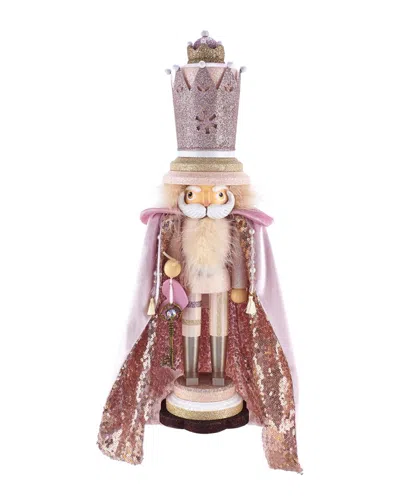 Kurt Adler 19in Holly Wood Pink King Nutcracker In Neutral