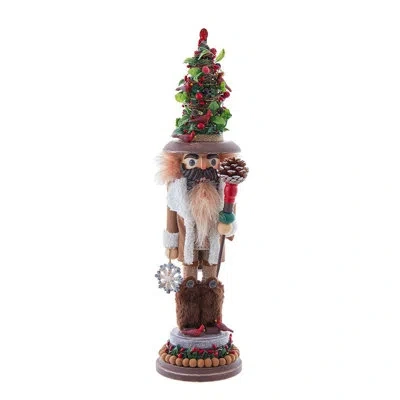 Kurt Adler 19-inch Hollywood Nutcrackers Battery Operated Led Birch Berries Nutcracker In Brown