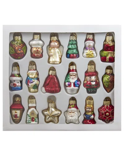Kurt Adler 2-2.5-inch Mini Christmas Shape Glass Ornaments In Multi
