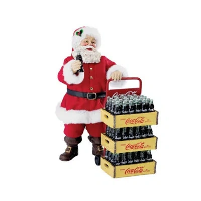 Kurt Adler 2 Piece Coca Cola Santa With Delivery Cart Set In Multicolor