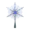 Kurt Adler 20-light 10-inch Clear Snowflake Treetop With Color-changing Rgb Led Bulbs In Multi