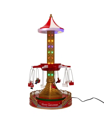 Kurt Adler 20.5in Musical Moving Led Drop Tower With 5 Figures In Multi