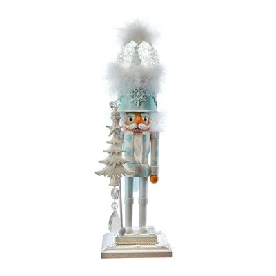 Kurt Adler 20-inch Hollywood Nutcrackers Light Up Animated Musical White Soldier Water Globe Hat In Multicolored