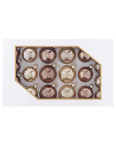 Kurt Adler 20pc 60-80mm Mercury Ball Christmas Ornaments In Brown