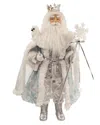 Kurt Adler 21in Silver, White & Lavender Blue Standing Santa In Silver