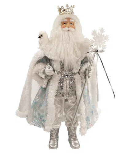 Kurt Adler 21in Silver, White & Lavender Blue Standing Santa