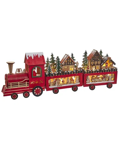 KURT ADLER KURT ADLER 22.24-INCH BATTERY OPERATED LED LIGHTED TRUCK WITH SANTA & HOME SCENE TABLEPIECE