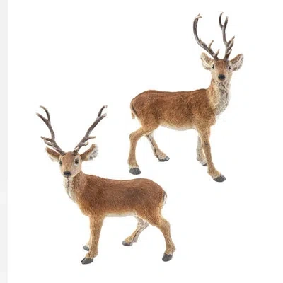 Kurt Adler 22-inch Standing Brown Deer Table Pieces, 2-piece Set