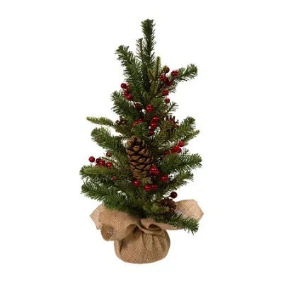 Kurt Adler 24-inch Red Berries And Pinecones Tree 2 Foot Christmas Tree In Multi