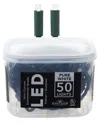 Kurt Adler 25.5-foot Ul 50-light Convex Pure White 5mm Led Green Wire Light Set In White