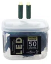 Kurt Adler 25.5-foot Ul 50-light Convex Warm White 5mm Led Green Wire Light Set In Multi
