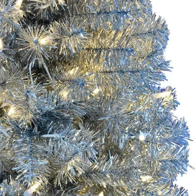 Kurt Adler 28' H Slender Green Christmas Tree With Led Lights
