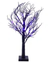 Kurt Adler 2ft Purple Led Black Glitter Tabletop Tree In Black