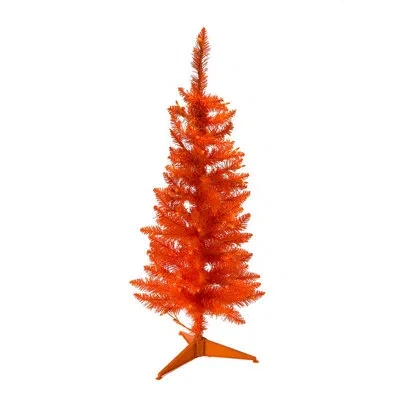 Kurt Adler 3' H Slender Orange Artificial Christmas Tree