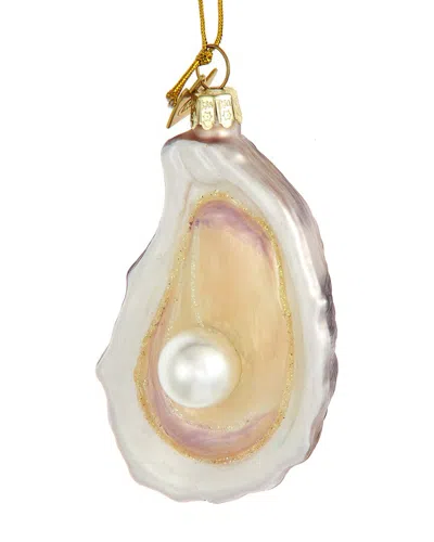 Kurt Adler 3.25in Noble Gems Oyster Shell With Pearl Ornament In Multi