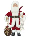 Kurt Adler 34-inch Kringle Klaus Traditional Santa & List In Multi