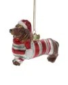 Kurt Adler 3.5in Noble Gems Glass Dachshund Ornament In Multi