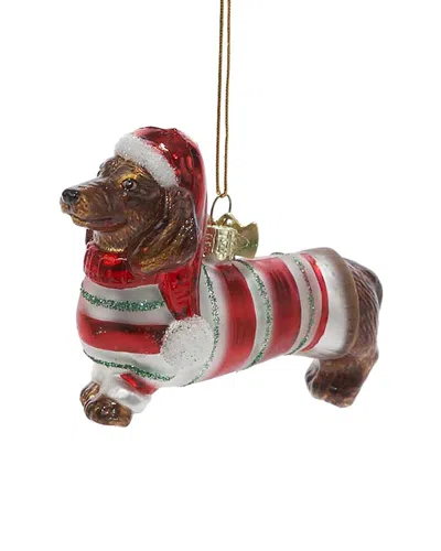 Kurt Adler 3.5in Noble Gems Glass Dachshund Ornament In Multi