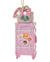 Kurt Adler 3.75in Resin Luggage With Bag & Hat Ornament In Pink