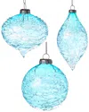 Kurt Adler 3pc 80mm Finial, Onion & Ball Glass Christmas Ornaments