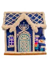 Kurt Adler 4" Claydough Hanukkah Led House Table Piece In Multicolored