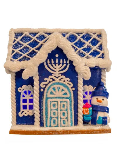 Kurt Adler 4" Claydough Hanukkah Led House Table Piece In Multicolored