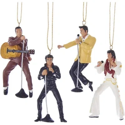 Kurt Adler 4 Piece Elvis Hanging Figurine Ornament Set In Multicolor