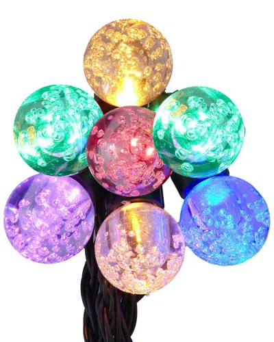 Kurt Adler 40-light Warm White Led G40 Globe Yard Stakes In Multi