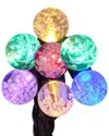 Kurt Adler 40-light Warm White Led G40 Globe Yard Stakes In Multi