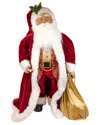 Kurt Adler 40in Jacqueline Kent Traditional Santa With Bag In Red