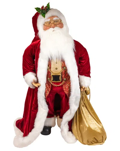 Kurt Adler 40in Jacqueline Kent Traditional Santa With Bag In Red