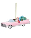 Kurt Adler 4.13in Resin Santa In Cadillac Ornament In Pink