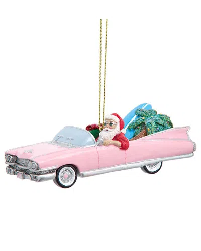 Kurt Adler 4.13in Resin Santa In Cadillac Ornament In Multi