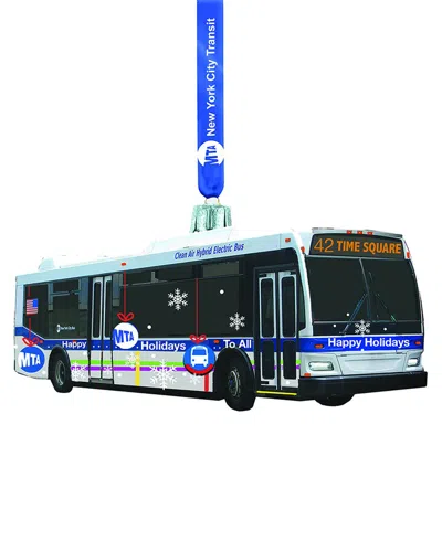 Kurt Adler 4.5in Glass Mta Bus Ornament In Multi