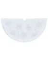 Kurt Adler 48-inch Iridescent Sequined Velvet Tree Skirt In White